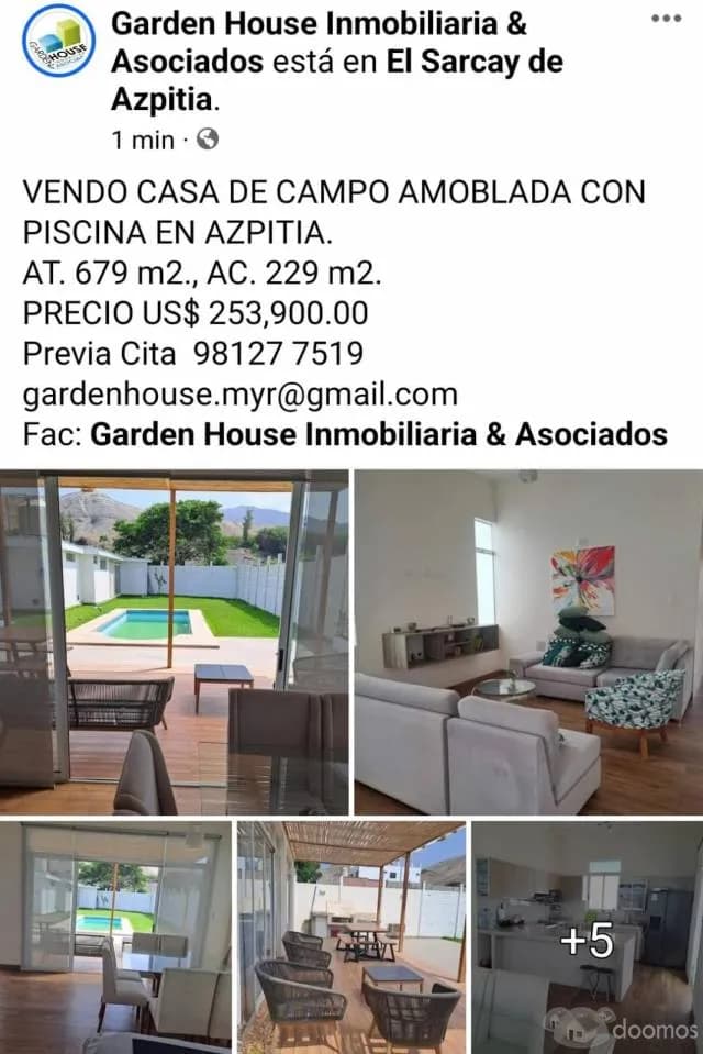 OCASION VENDO CASA DE CAMPO AMOBLADA PISCINA EN AZPITIA SANTA CRUZ DE FLORES - 1