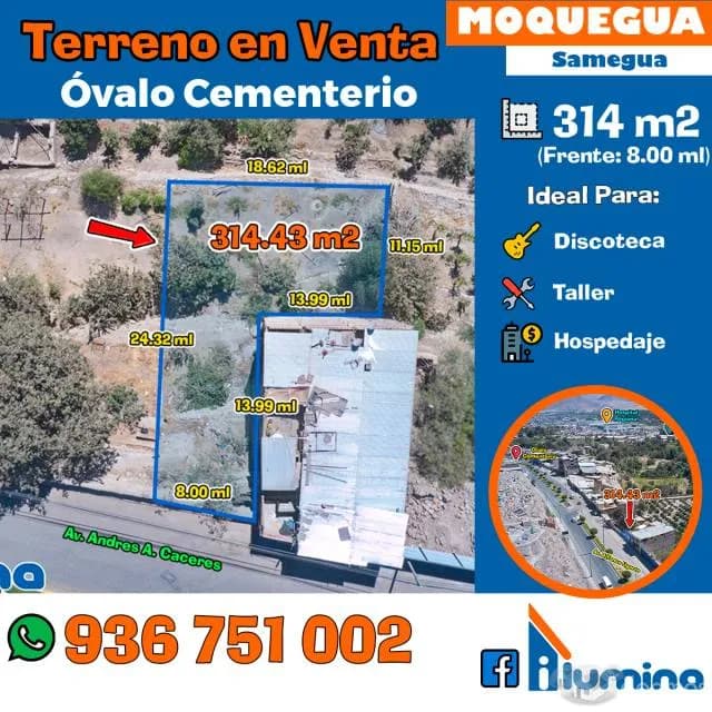 TERRENO EN PLENA AVENIDA ANDRES A. CACERES SAMEGUA - 1