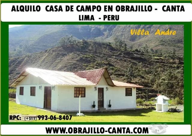 ALQUILO CASA DE CAMPO AMOBLADA EN CANTA - OBRAJILLO, ZONA TURÍSTICA A SOLO 3 HORAS DE LIMA - PERU - 1
