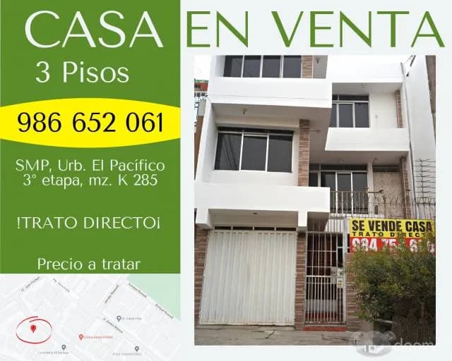 Casa de 3 pisos en venta ideal para alquiler - 1