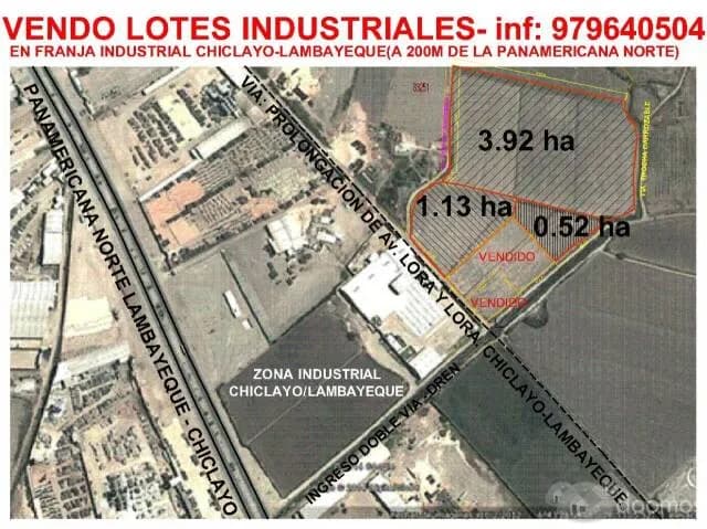VENDO, terreno en franja industrial Panamericananorte Chiclayo - Lambayeque - 1
