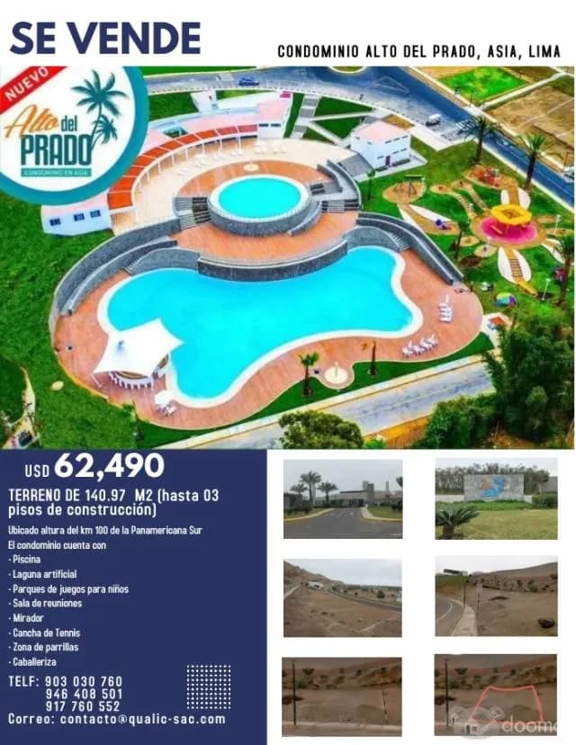 Terreno 140.97 m2 Condominio Alto del Prado - 1