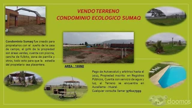 Vendo Terreno en Condominio Ecológico SUMAQ - 1
