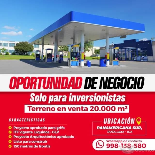 GRAN OPORTUNIDAD - TERRENO EN VENTA PARA GRIFOS - 1
