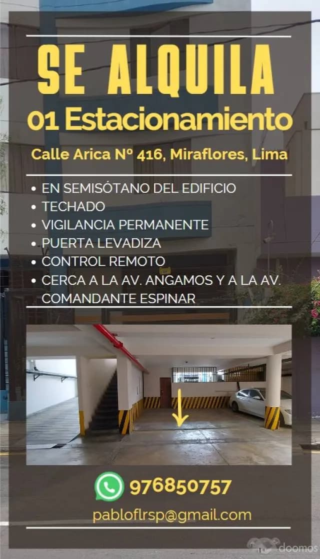 Se alquila 01 Estacionamiento - 1