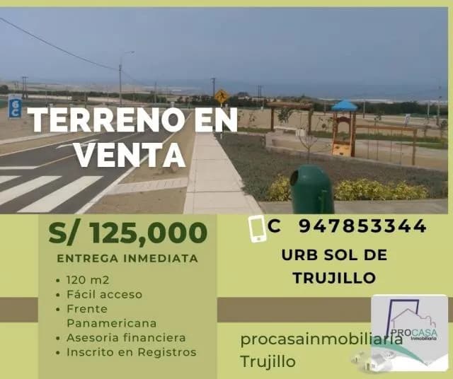 ¡¡BAJO DE PRECIO¡¡ VENDO LOTE FRENTE PANAMERICANA , URB SOL DE TRUJILLO - 2