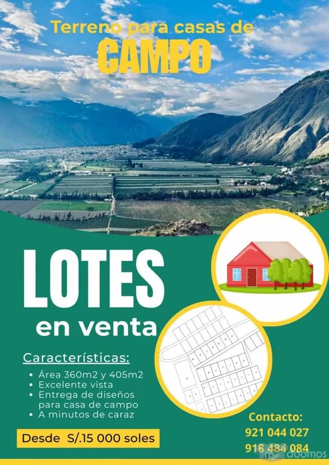 VENTA DE LOTES PARA CASAS DE CAMPO-CARAZ - 1