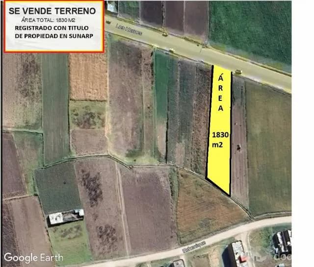 OCASIÓN:  VENDO TERRENO DE 1,830 M² PISTA PRINCIPAL PARA NEGOCIO O VIVIENDA, CON TITULO DE PROPIEDAD - 1