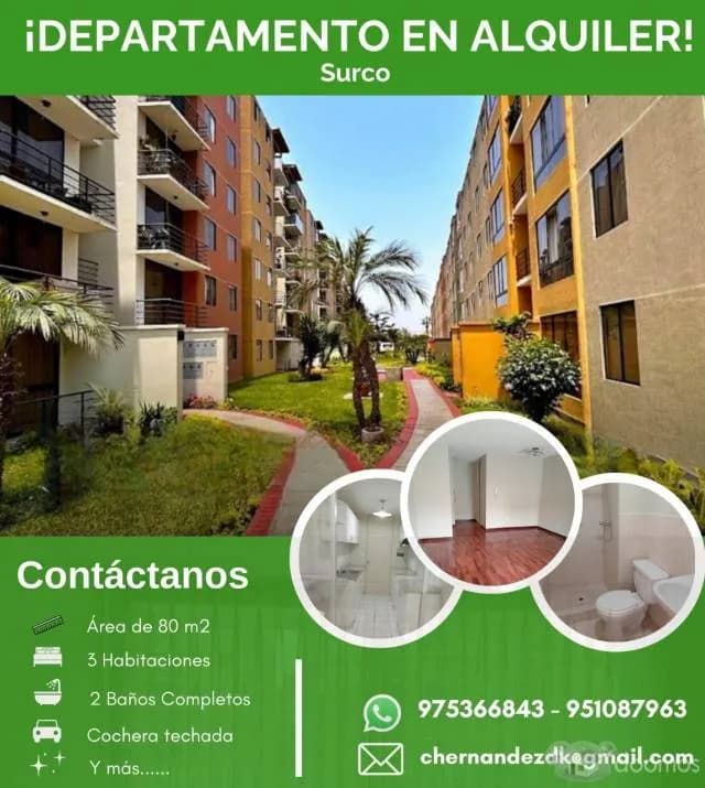 ???????????? Alquiler de Departamento en el Condominio Parques de Surco II. - 1