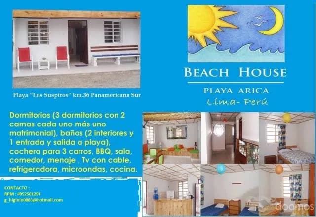 Alquiler de casa playa Arica Lurin - 1