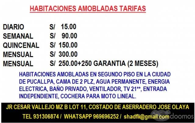 ALQUILO CUARTOS AMOBLADOS - 1