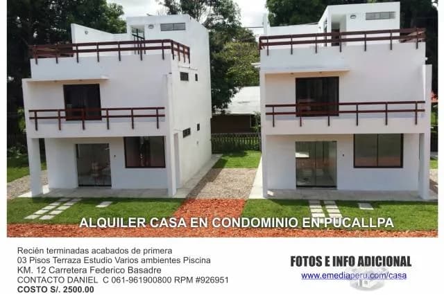 ALQUILER DE CASA EN CONDOMINIO CON ACABADOS DE PRIMERA CON PISCINA DISPONIBLE ENERO 2019 - 1