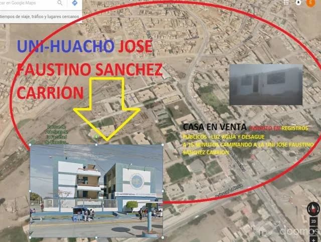 CASA VENTA- CERCA UNI JFSC-$ 29000 DOLARES - TITULO - HUACHO - 1