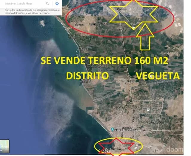 SE VENDE TERRENO 160 M2 - HUACHO VEGUETA - S/. 12000 SOLES - 1