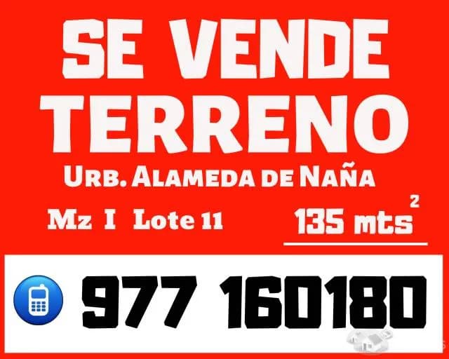 TERRENO EN URB. ALAMEDA DE ÑAÑA - 1