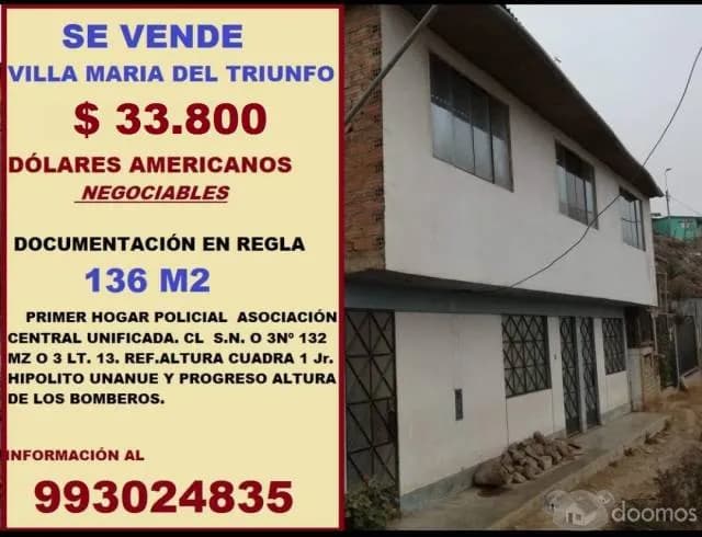 Se Vende Terreno en Villa Maria del Triunfo - 1