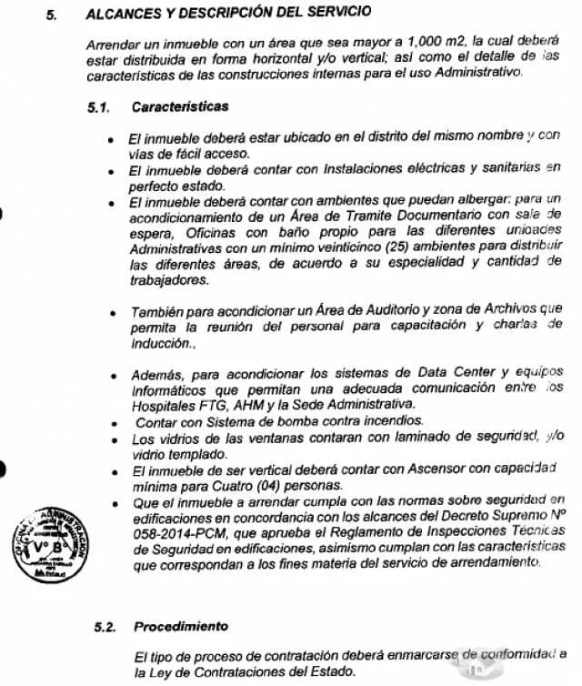 SOLICITO LOCAL EN ARRENDAMIENTO POR UN PLAZO DE TRES AÑOS DE INMUEBLE PARA SEDE ADMINISTRATIVA DE LA RED ASISTENCIAL ICA - 2
