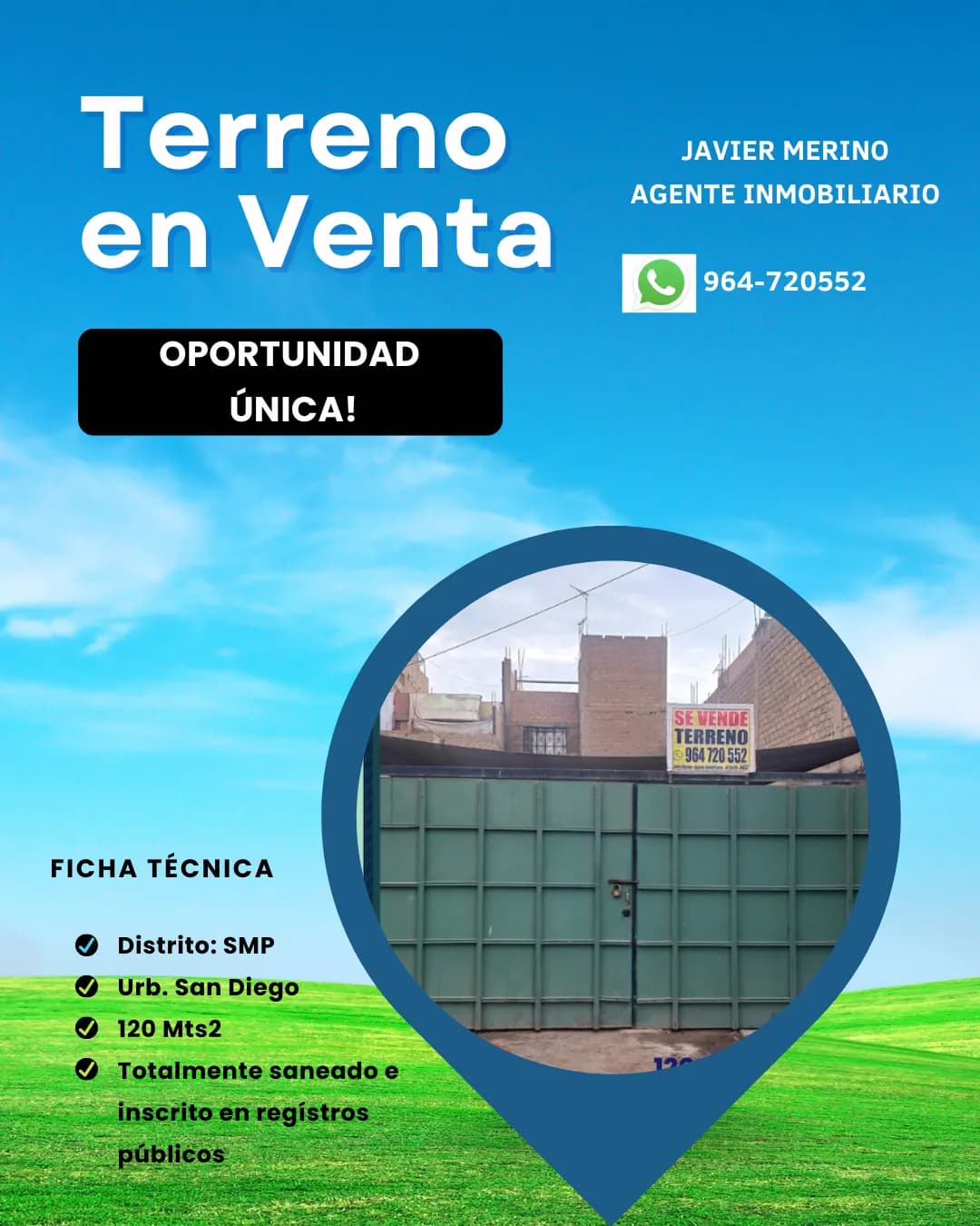 VENDO TERRENO EN URB. SAN DIEGO - SMP - 1