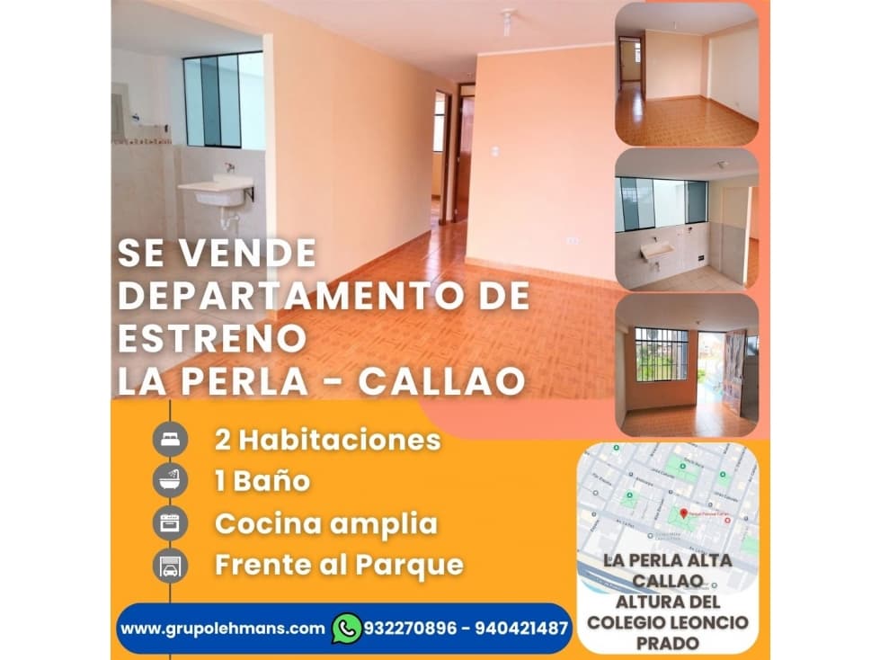 Se vende departamento Perla Callao 52 m2 3er piso Urb. Los Rosales - 1