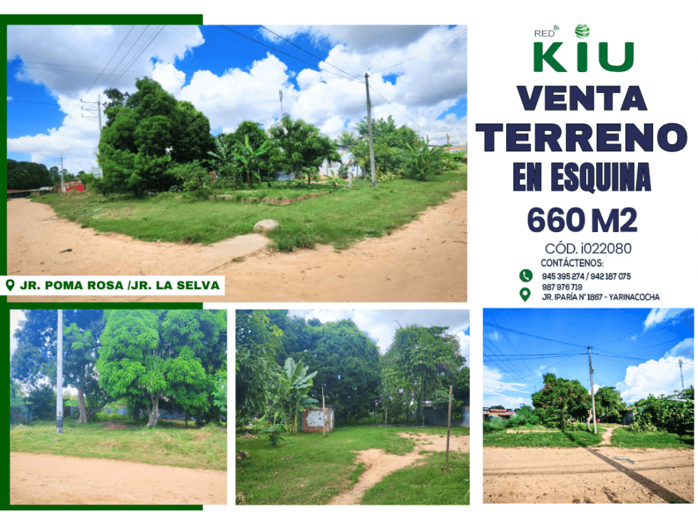 i022080 Venta terreno en esquina- Yarinacocha - 1