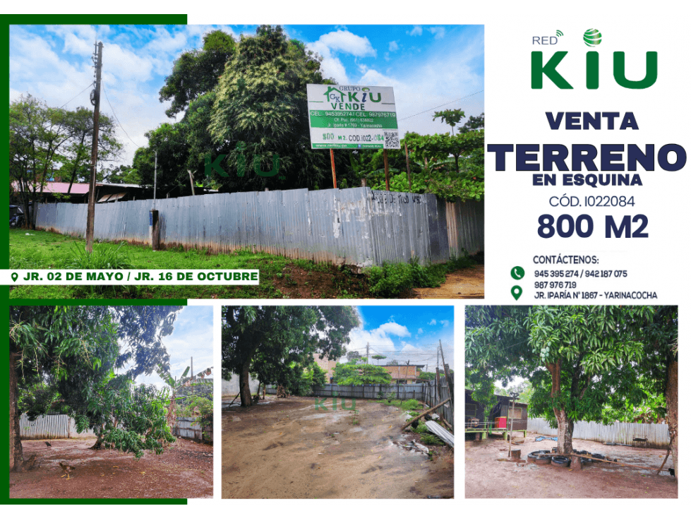 i022084 Venta terreno en esquina - Yarinacocha - 1