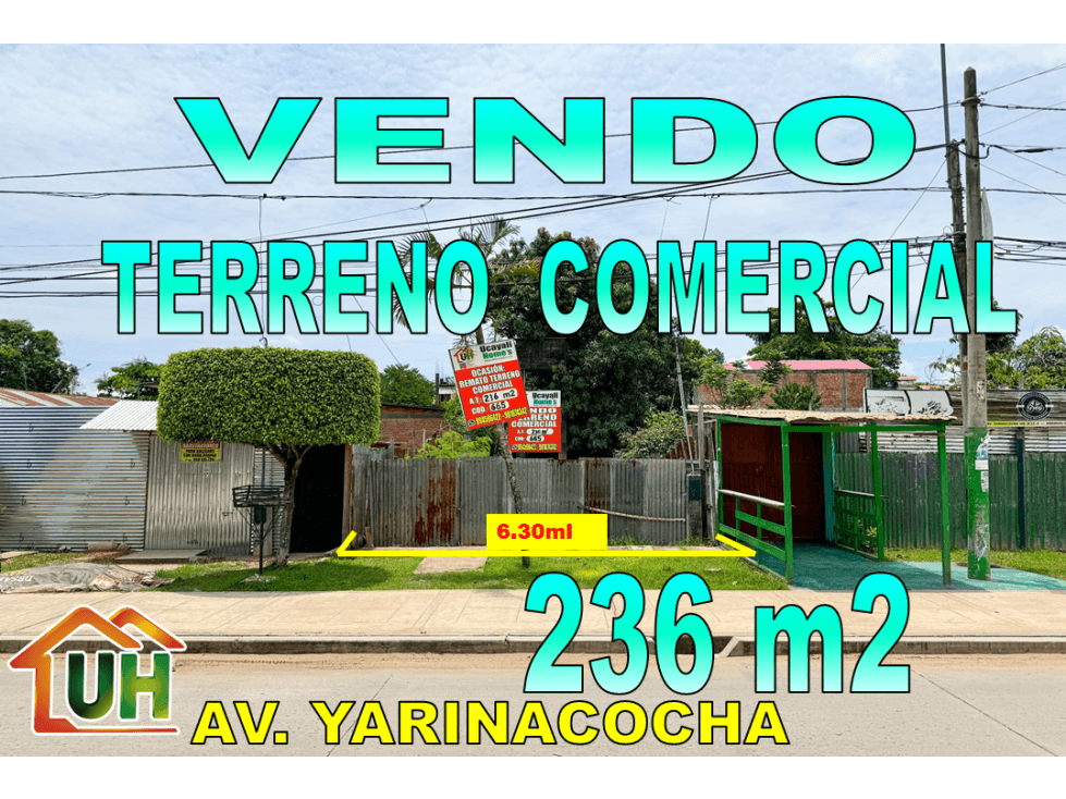 00665 - VENDO TERRENO COMERCIAL EN AV. YARINACOCHA - A.T 236 M2 - 1