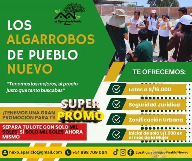 LOS ALGARROBOS DE PUEBLO NUEVO VENTA DE LOTES 120 m2 - 1