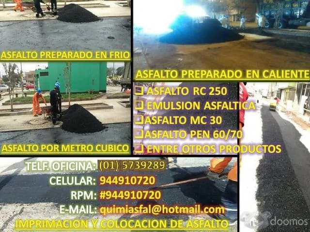 VENTAS DE ASFALTOS RC-250 Envios a lima y provincias - 1