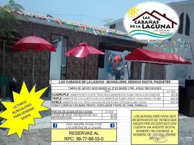 ALQUILO BUNGALOWS CERCA A LA PLAYA - 1