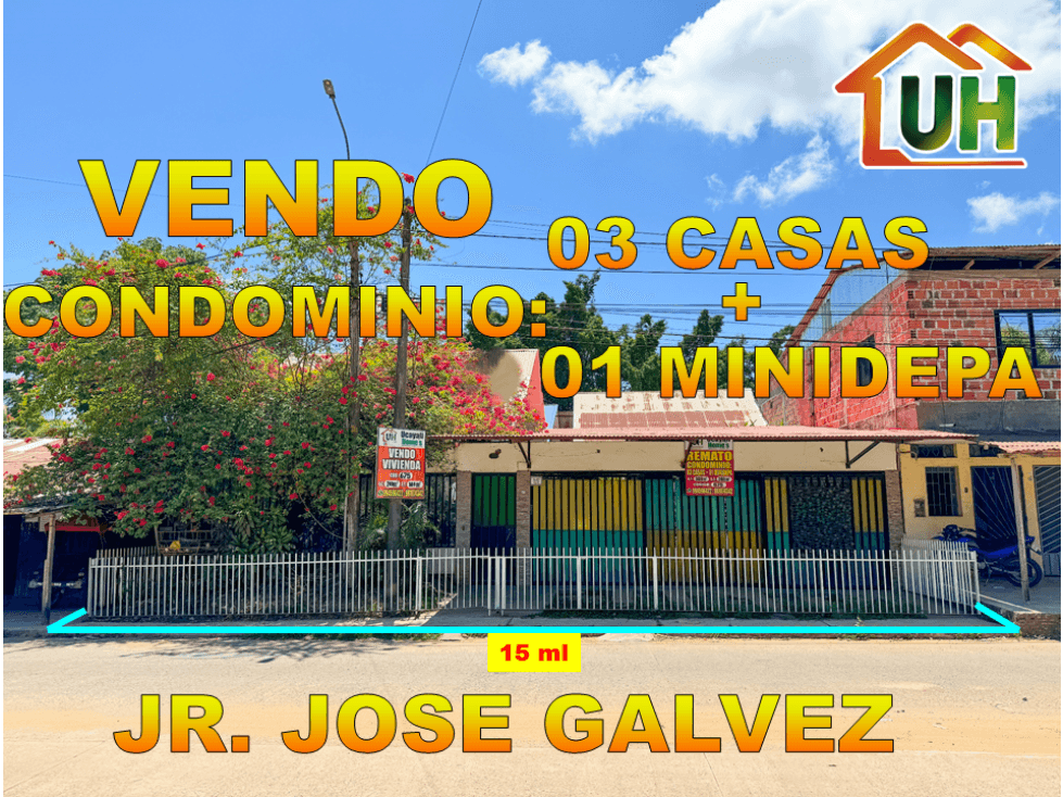 00675-VENDO CONDOMONIO PUCALLPA: 03 DPTOS + 01 MINIDEPA - A.T: 310 M2 - 1