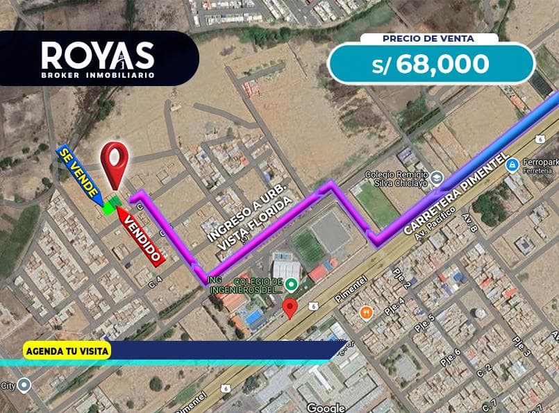 Venta de Dos Terrenos Residenciales contiguos en Urb. Vista Florida, Pimentel, Chiclayo - 00798 - 1