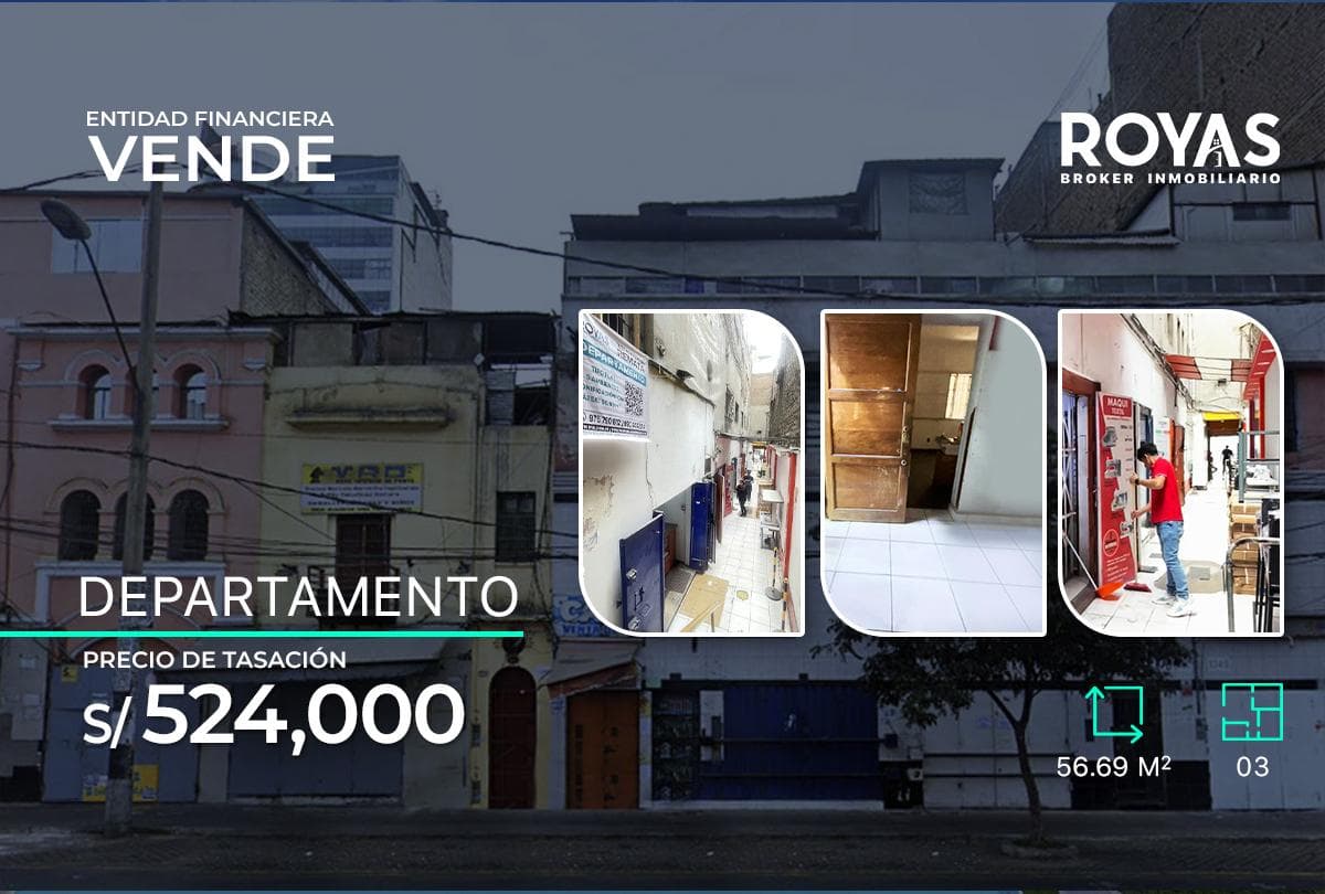 ENTIDAD FINANCIERA Vende Departamento en Gamarra - La Victoria - 910 - 1
