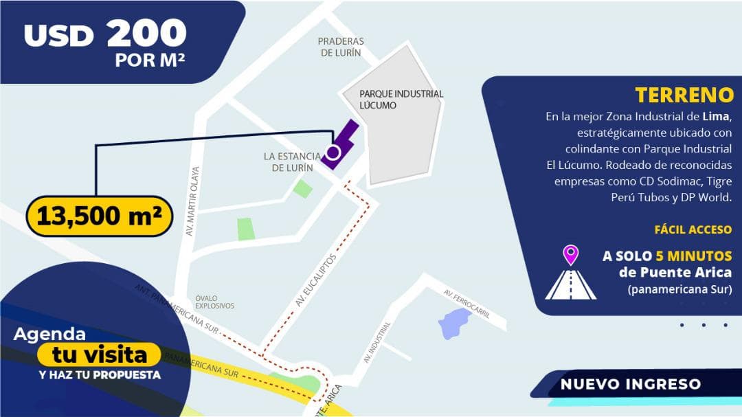 EXCELENTE OPORTUNIDAD - Terreno - Al costado del Parque Industrial Lúcumo - 622 - 1