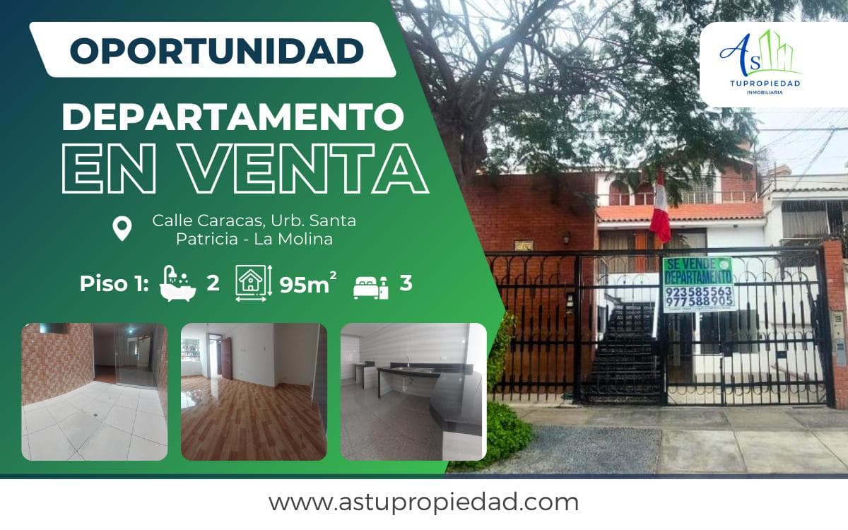 VENTA DEPARTAMENTO 1ER PISO URB SANTA PATRICIA LA MOLINA - 1