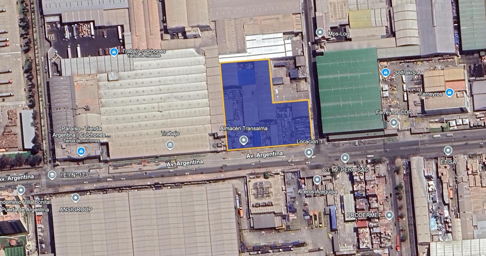 Terreno Industrial - Av Argentina - 8,000m2 - Zonificacion I1 - 1