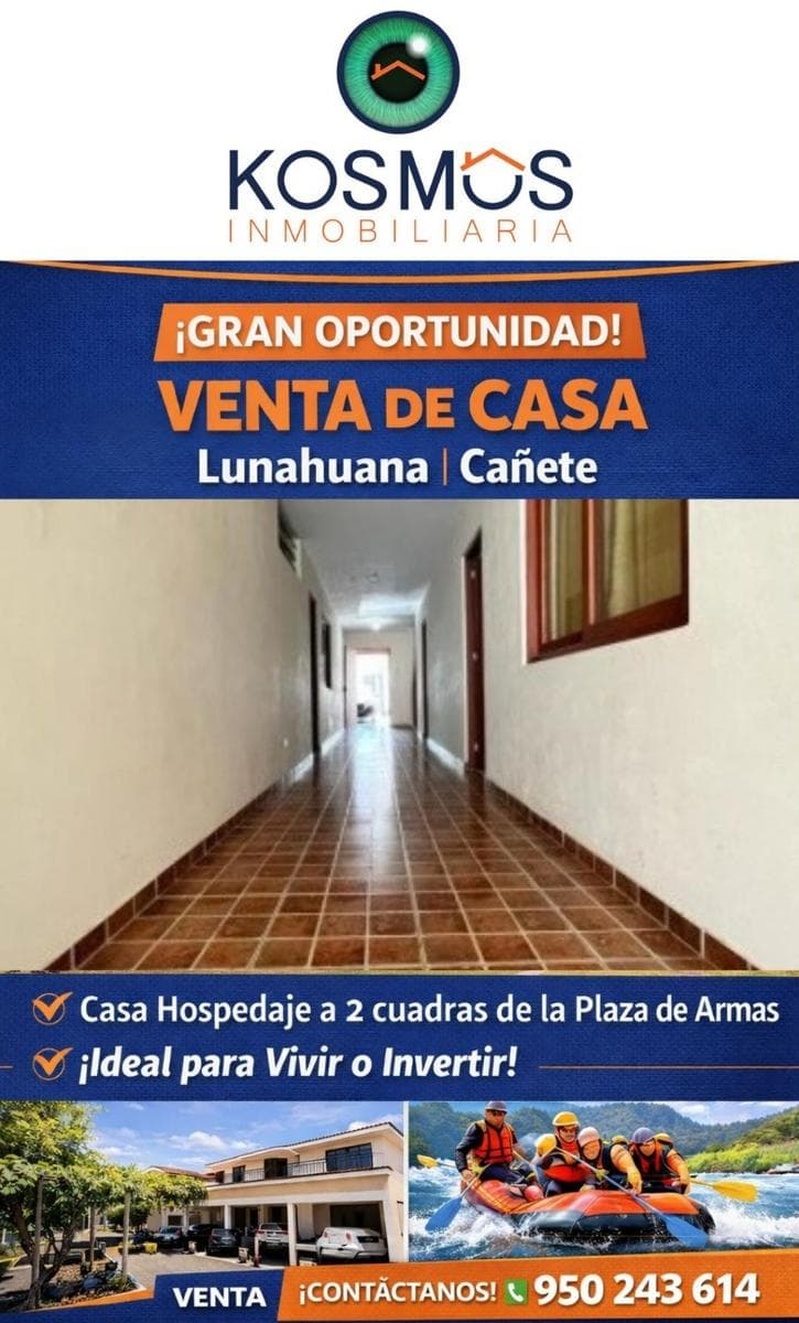 ¡CASA HOSPEDAJE EN VENTA EN LUNAHUANA! - 1