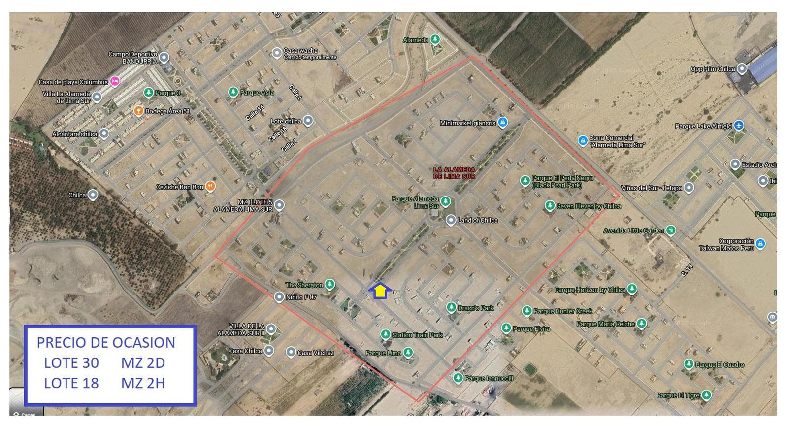 Terreno en esquina de 105 metros (Alameda Lima Sur) - 1