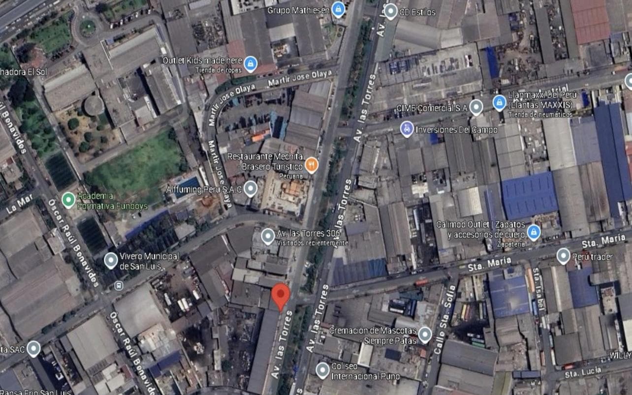 Local Indistrial Av. Las Torres Num 336 zonificación I2 - 1