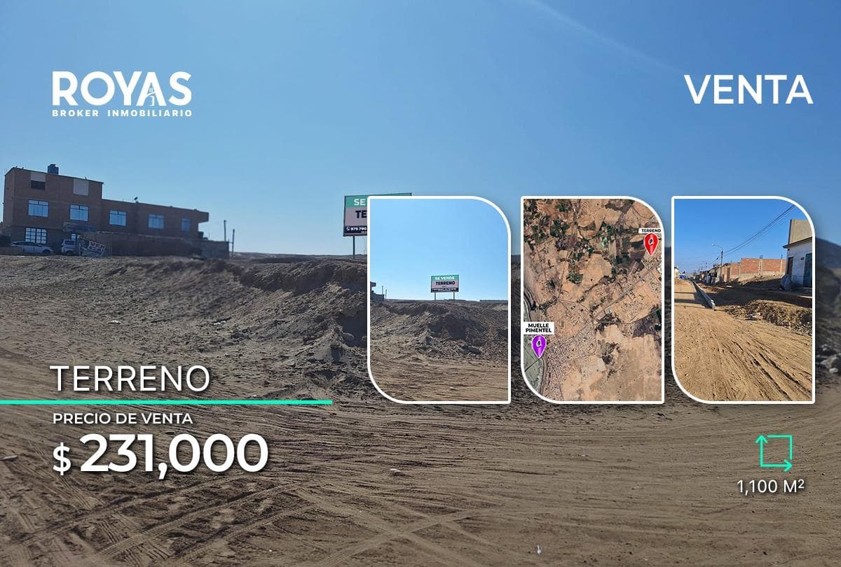 SE VENDE Terreno de 1,100 mts para proyecto inmobiliario en Puerto Eten - 1303 - 1
