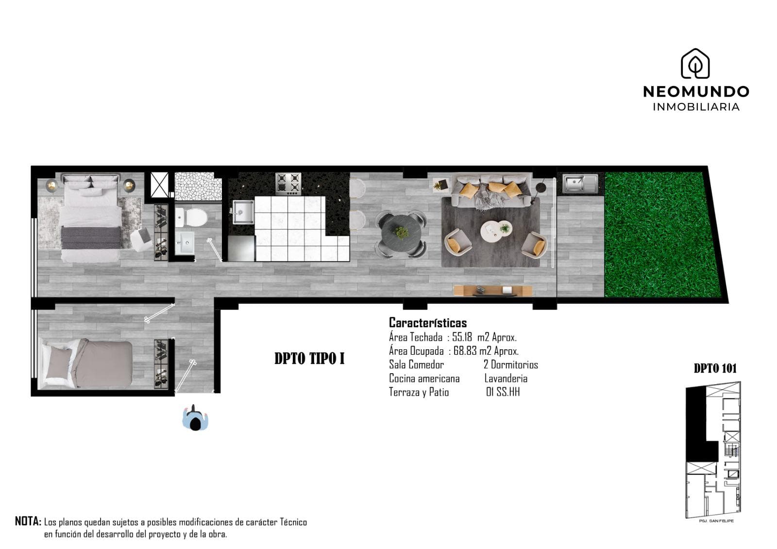 Departamento alcostado a Universidad Continental (Torre Floresta) - 1