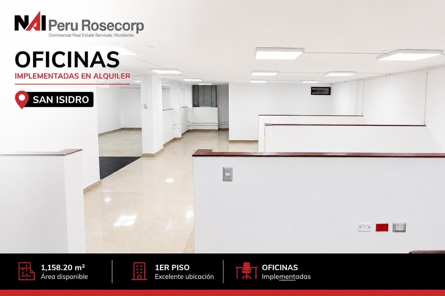 Oficina Semiimplementada 500 m2 - San Isidro - 1