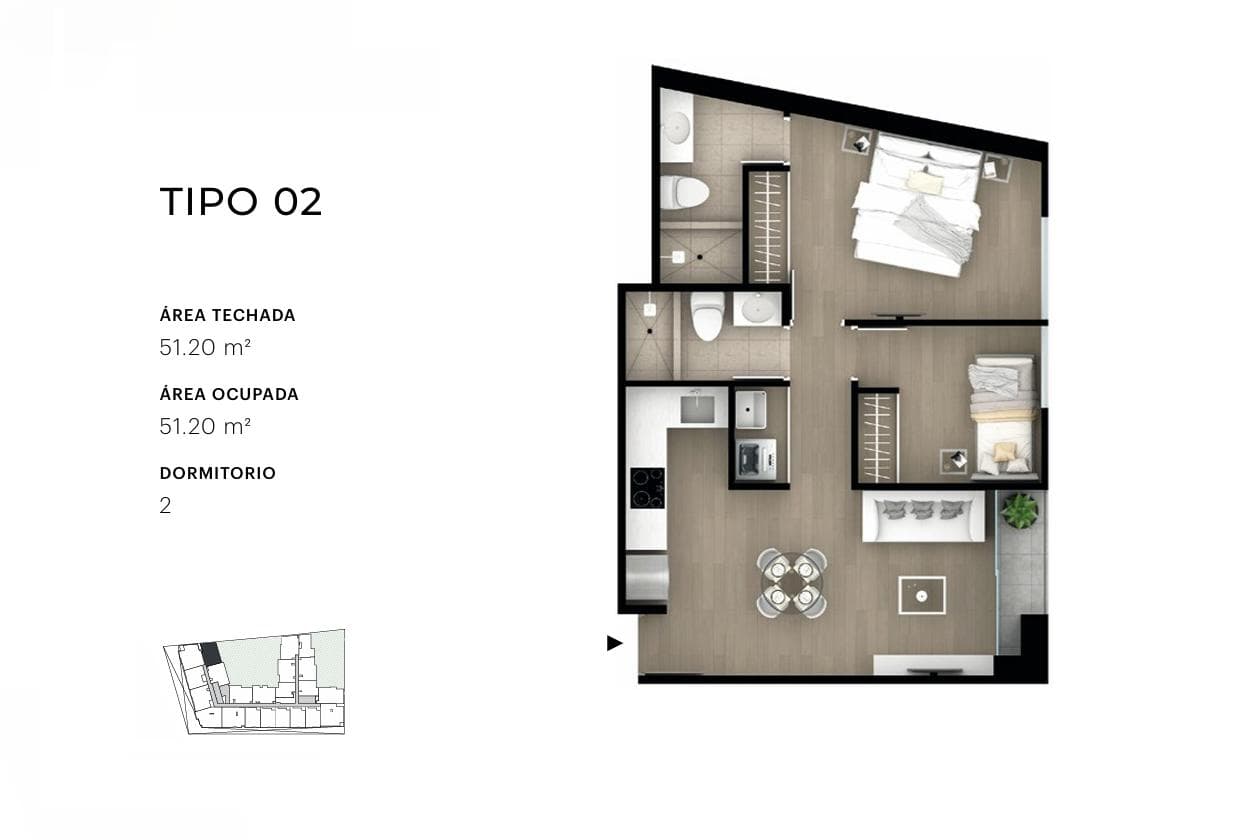 Departamento en venta - 1